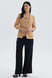 Blazer Mujer Top Liso Camel