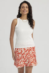 Polera Mujer Rib Grueso Crudo