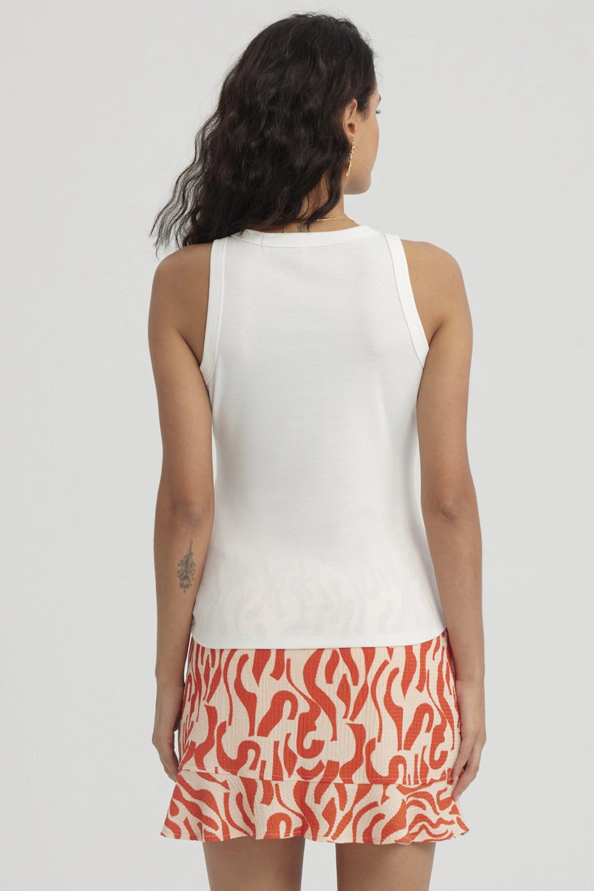 Polera Mujer Rib Grueso Crudo