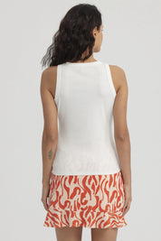 Polera Mujer Rib Grueso Crudo