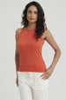 Polera Mujer Rib Grueso Naranjo Oscuro