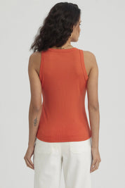 Polera Mujer Rib Grueso Naranjo Oscuro