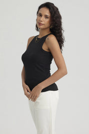 Polera Mujer Rib Grueso Negro