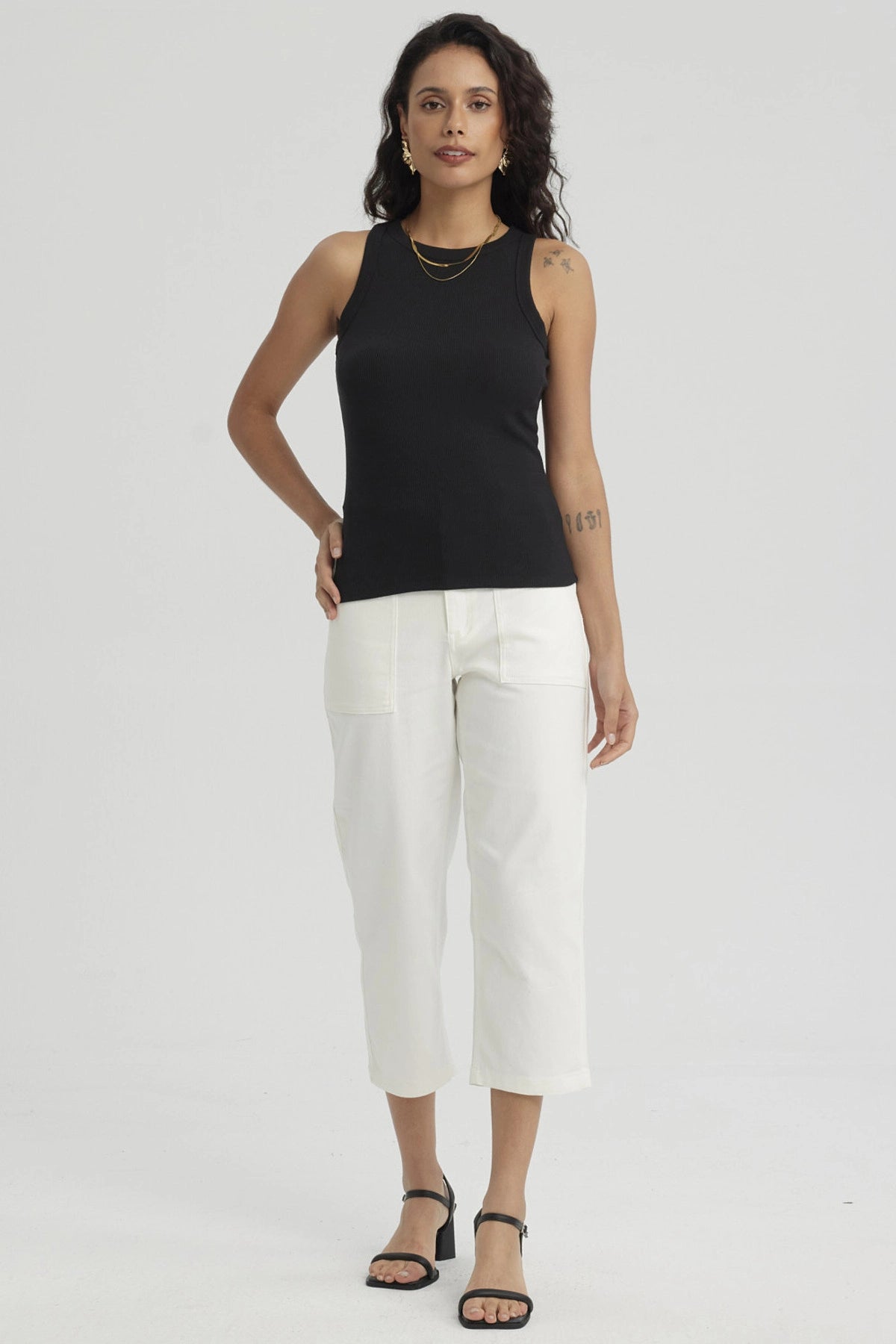 Polera Mujer Rib Grueso Negro