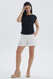 Short Mujer Pretina Elasticada Crudo