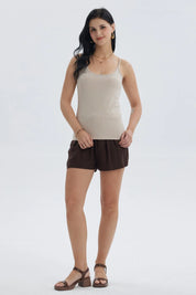Short Mujer Pretina Elasticada Naranjo Oscuro