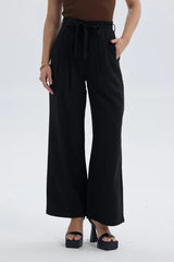 Pantalón Mujer Sastrero Con Cinturón Negro