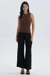 Pantalón Mujer Sastrero Con Cinturón Negro