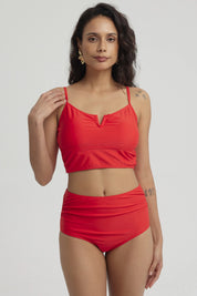 Traje de Baño Mujer Top Pabilo Rojo