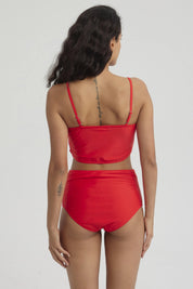 Traje de Baño Mujer Top Pabilo Rojo