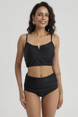 Traje de Baño Mujer Top Sostén Pabilo Negro