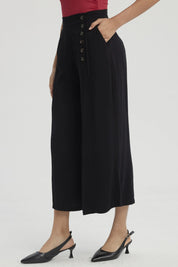 Pescador Mujer Botones Costados Negro