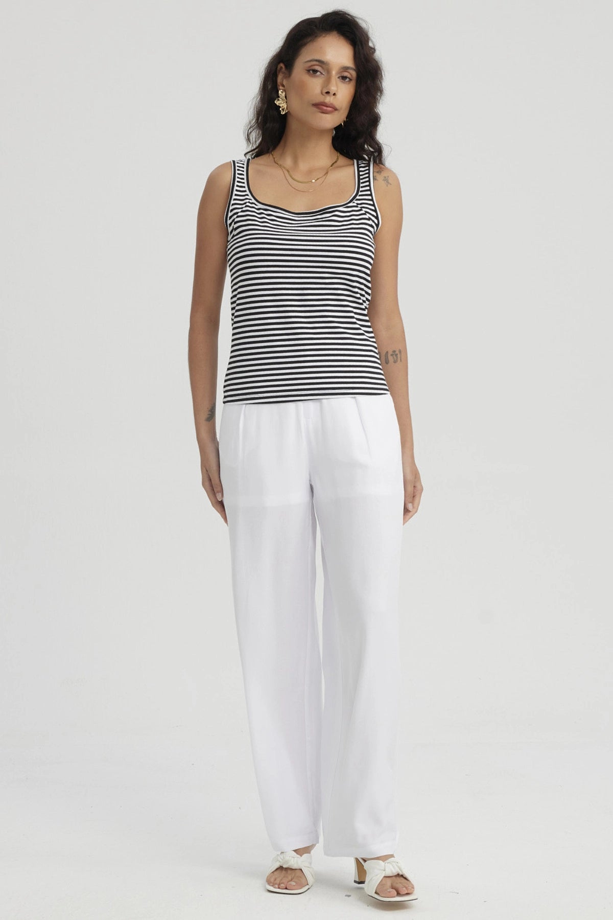 Polera Mujer Bipack Lisa Blanco / Negro