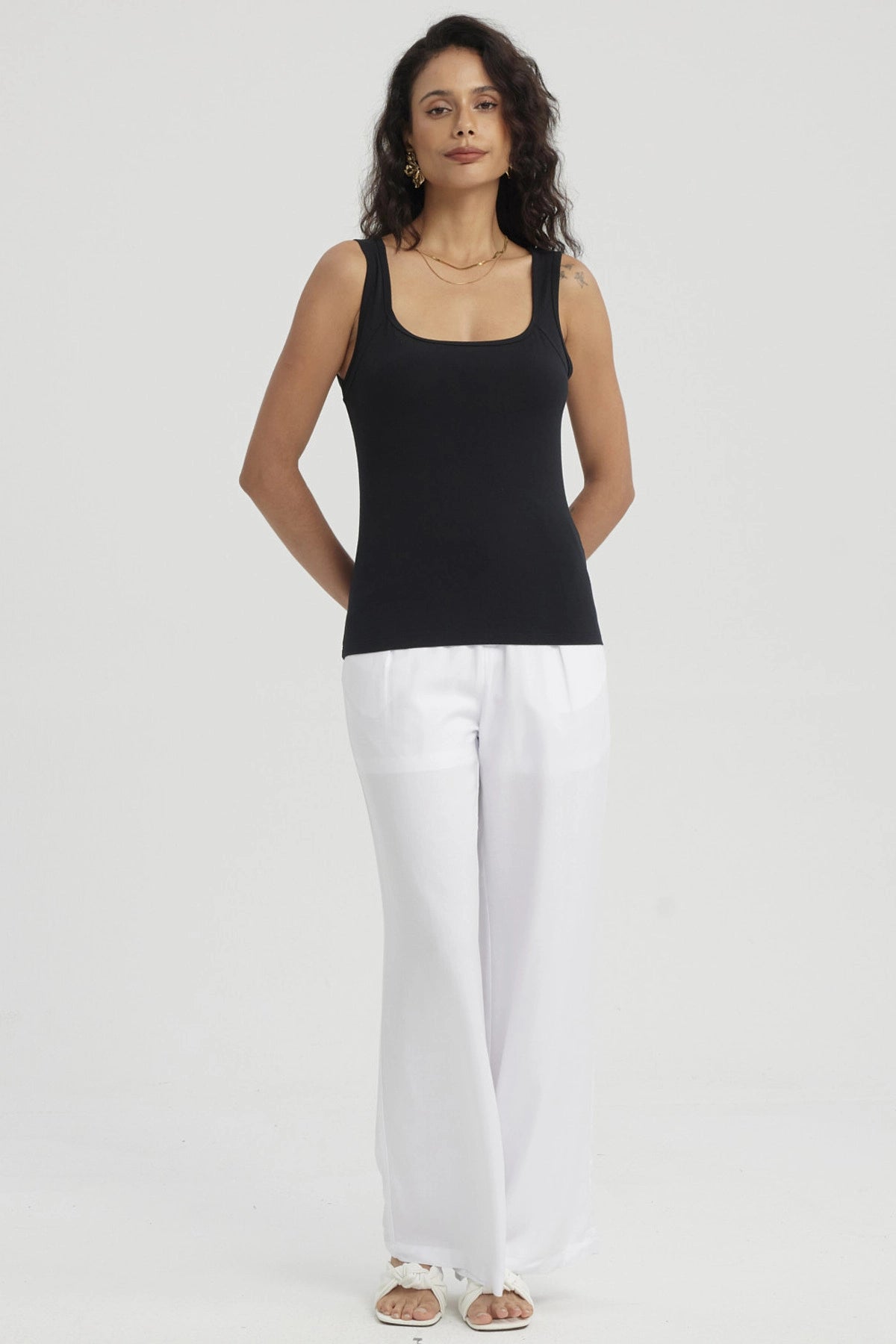 Polera Mujer Bipack Lisa Blanco / Negro