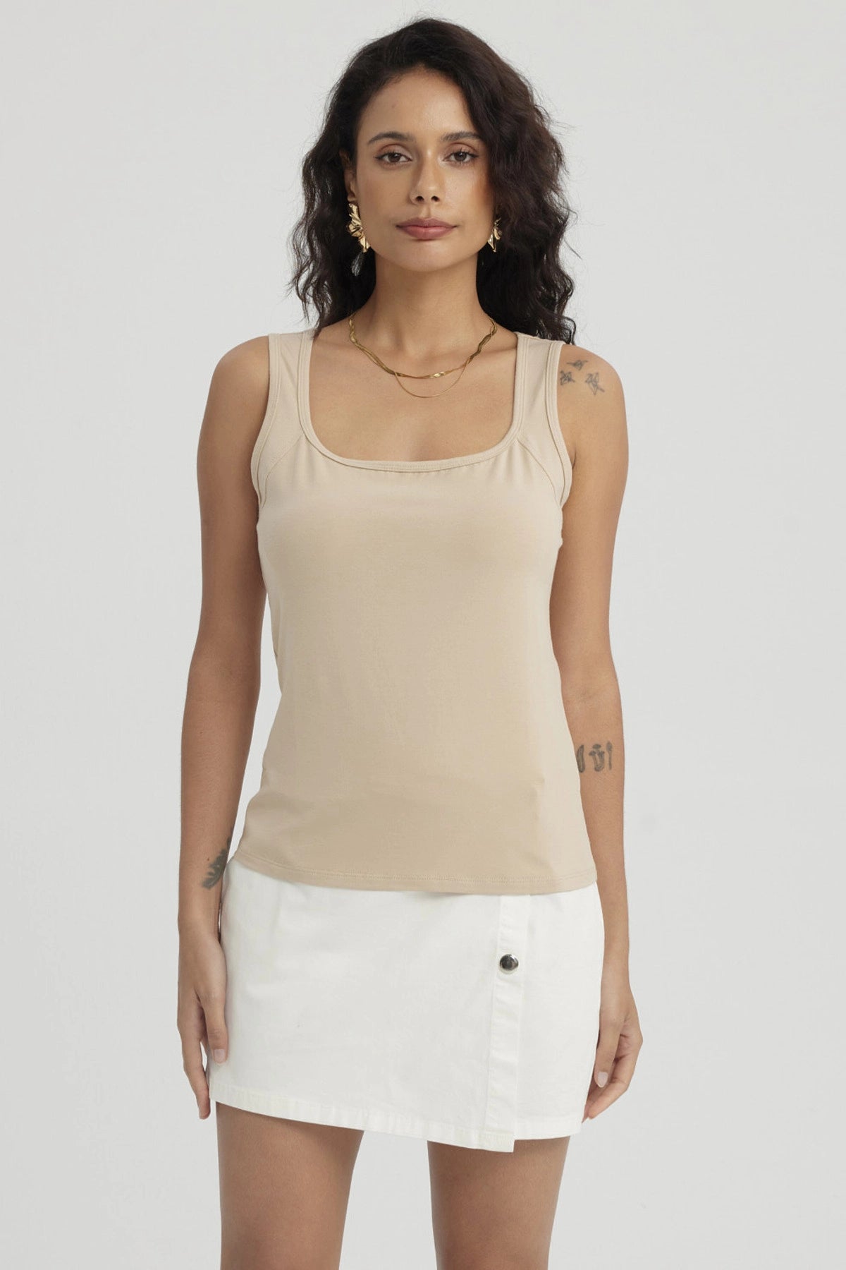 Polera Mujer Bipack Lisa Crudo