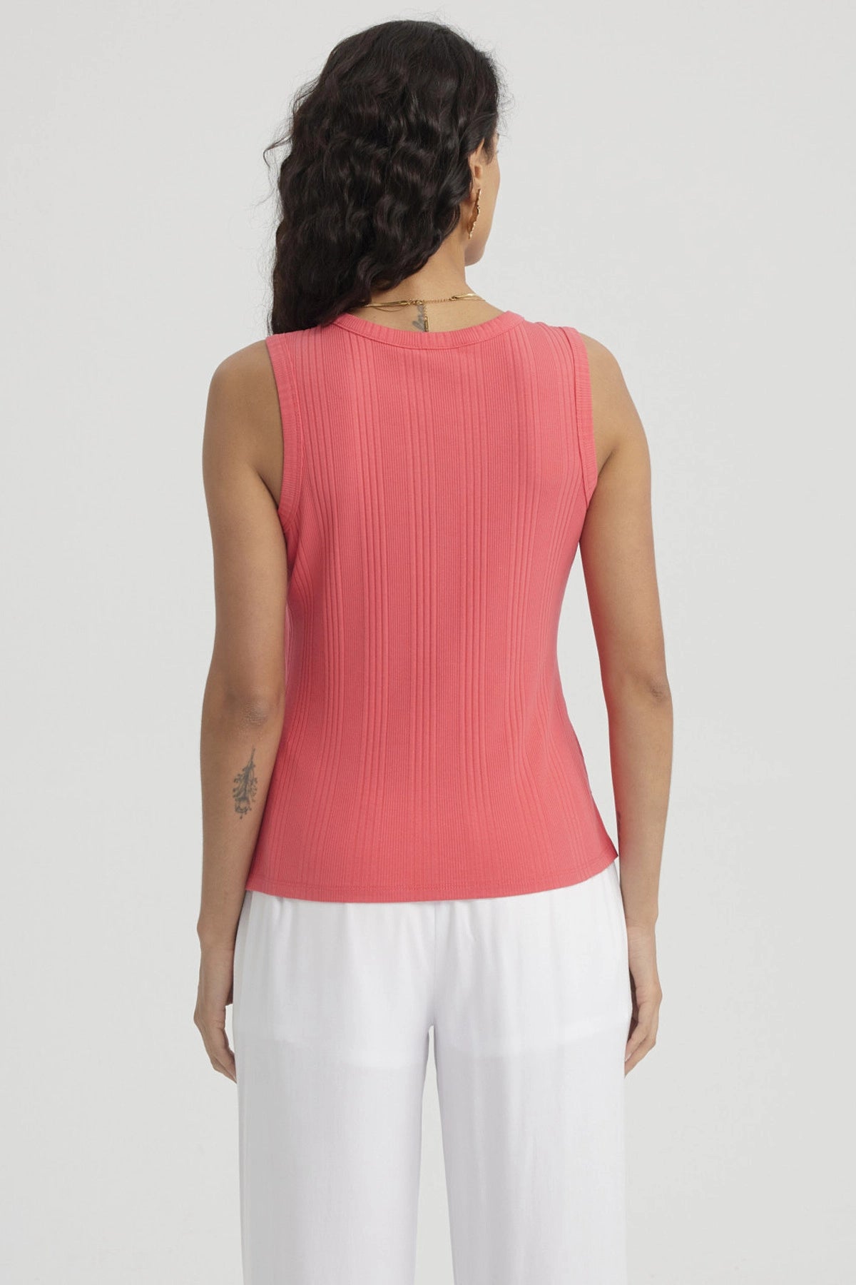 Polera Mujer Botones Pata Lisa Coral