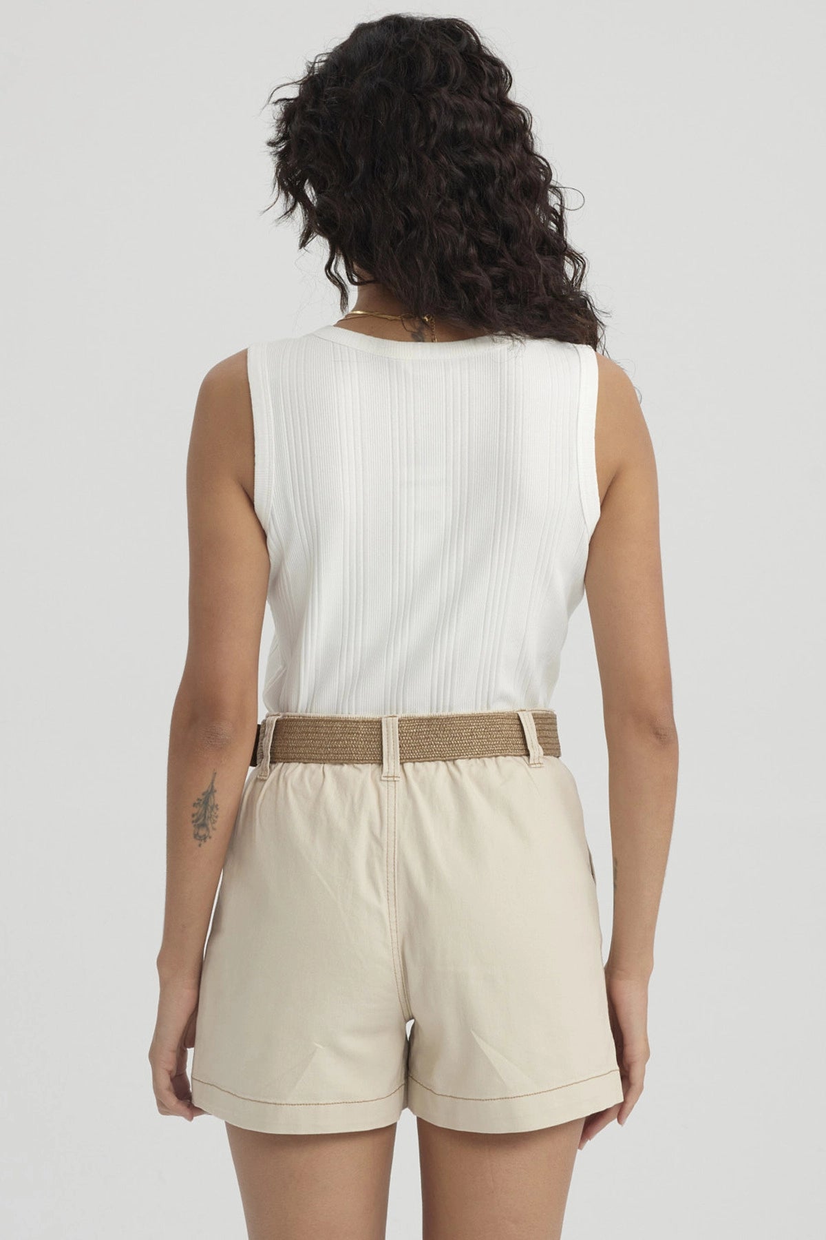 Polera Mujer Botones Pata Lisa Crudo