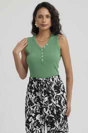 Polera Mujer Botones Pata Lisa Turquesa