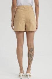 Short Mujer Gabardina Pretina Camel
