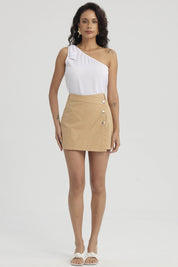 Short Mujer Gabardina Pretina Camel