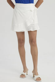 Falda Mujer Cruzada Costado Con Lazo Crudo