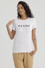 Polera Mujer Estampado Blanco