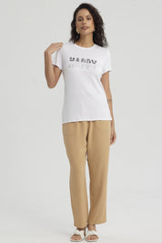 Polera Mujer Estampado Blanco