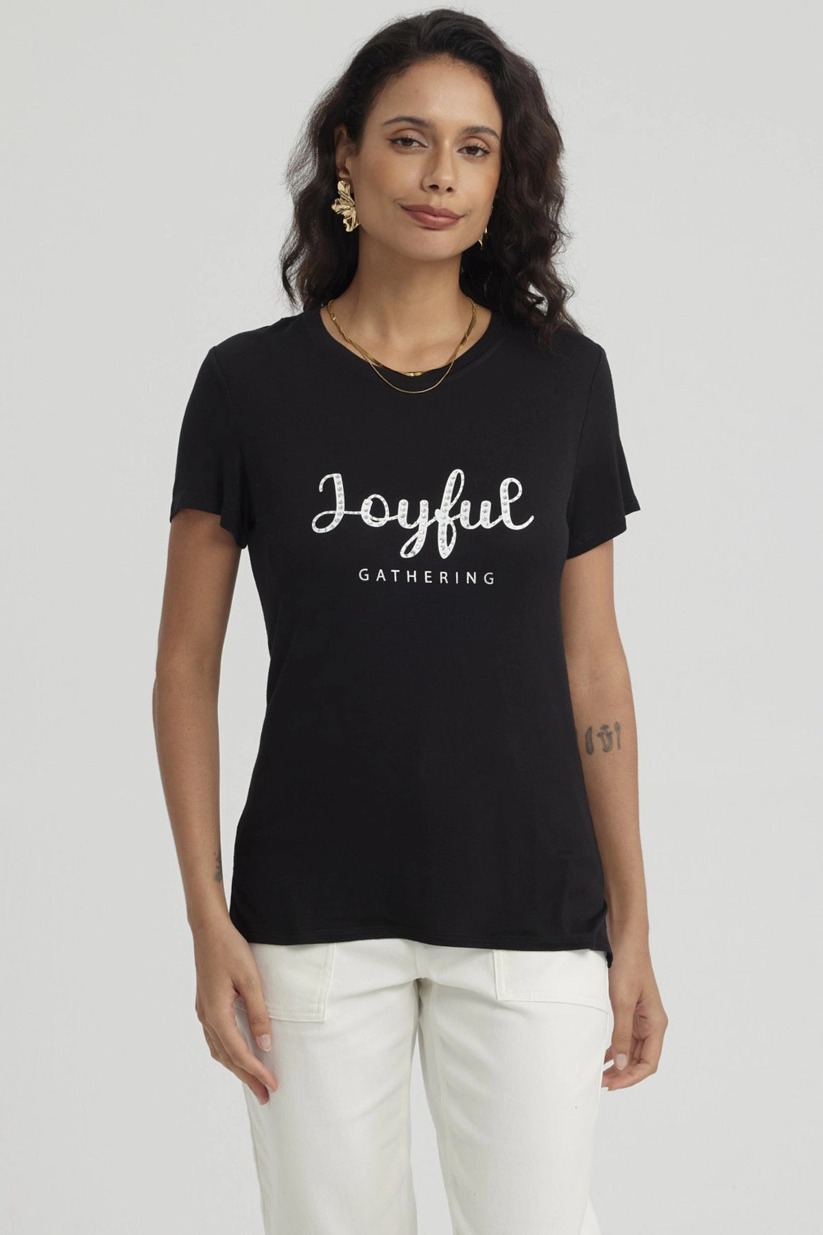 Polera Mujer Estampado Negro