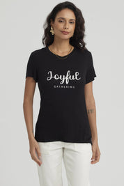 Polera Mujer Estampado Negro