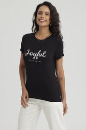 Polera Mujer Estampado Negro