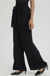 Pantalón Mujer Palazzo Pretina Elástica Negro