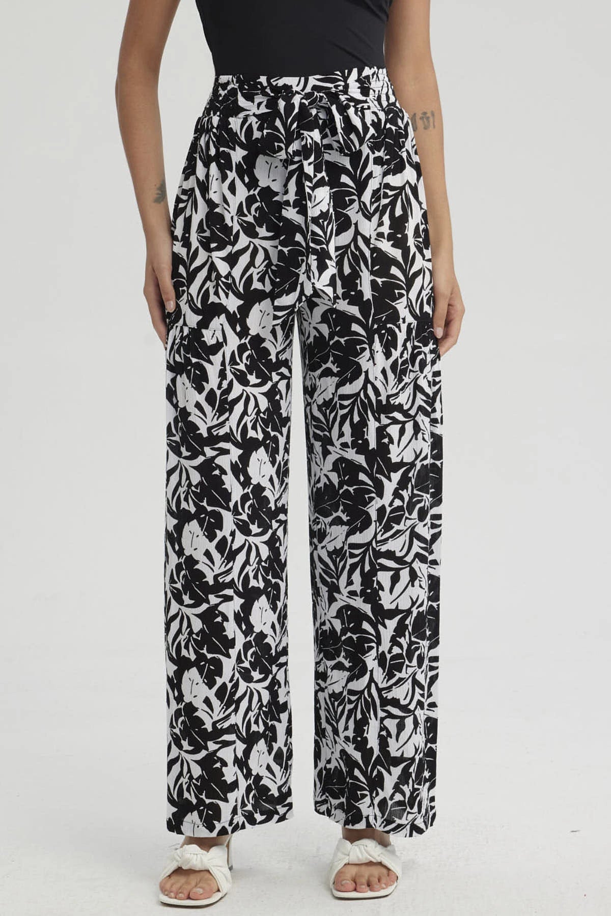 Pantalón Mujer Palazzo Pretina Elástica Turquesa