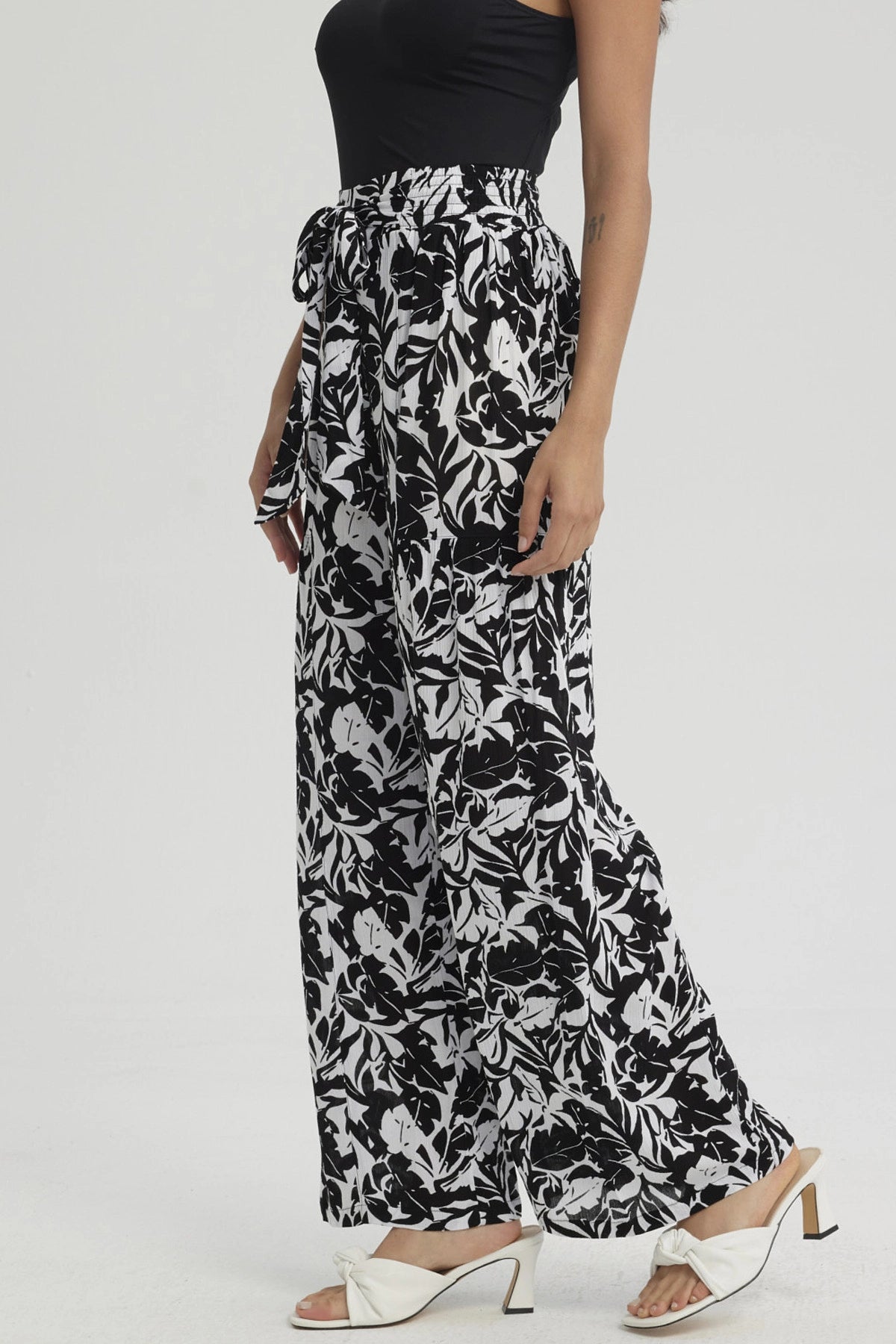 Pantalón Mujer Palazzo Pretina Elástica Turquesa