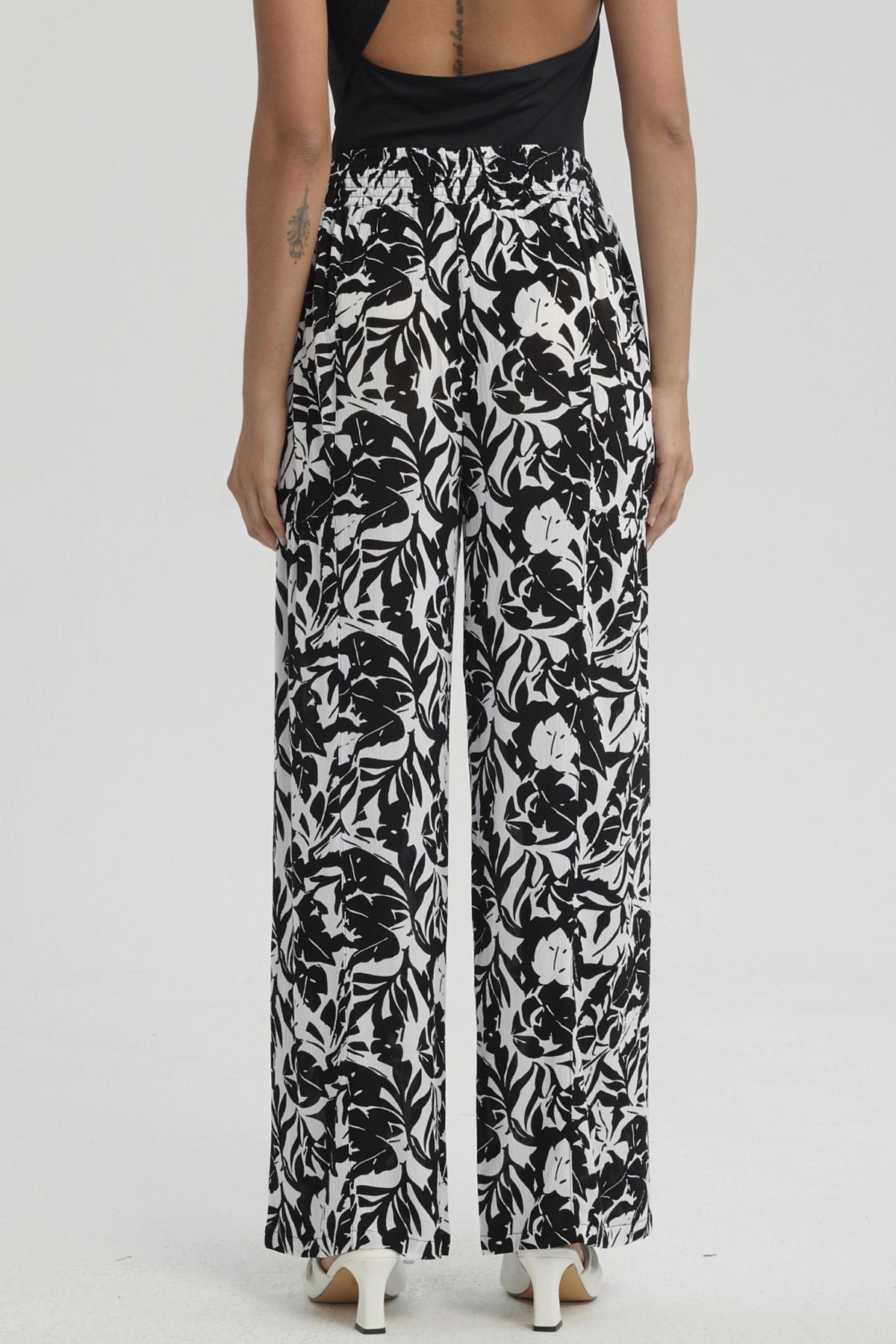 Pantalón Mujer Palazzo Pretina Elástica Turquesa