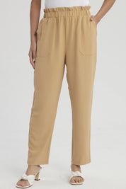 Pantalón Mujer Calce Slim Bolsillo Camel