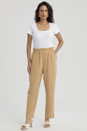 Pantalón Mujer Calce Slim Bolsillo Camel