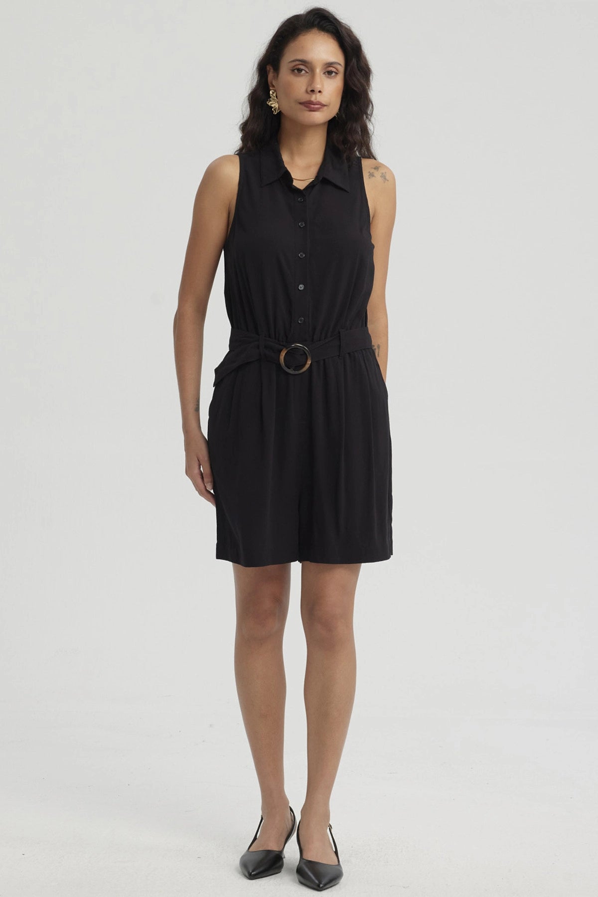 Enteritos Mujer Short Viscosa Negro