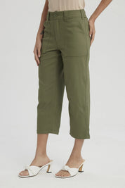 Pescador Mujer Gabardina Bolsillo Cargo Verde Musgo