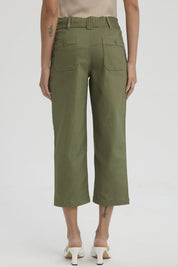Pescador Mujer Gabardina Bolsillo Cargo Verde Musgo