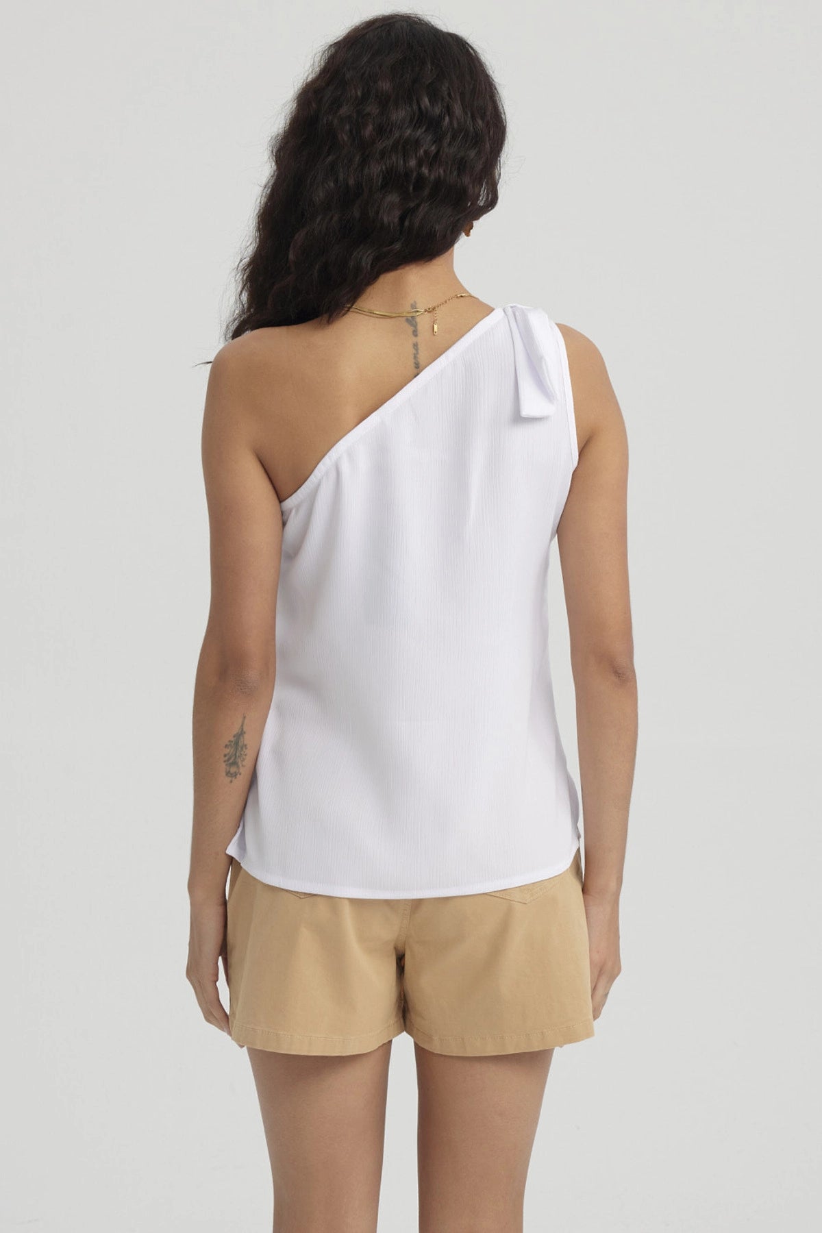Blusa Mujer Hombro Asimétrico Blanco