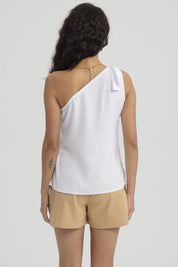 Blusa Mujer Hombro Asimétrico Blanco