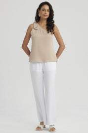 Blusa Mujer Hombro Asimétrico Naranjo