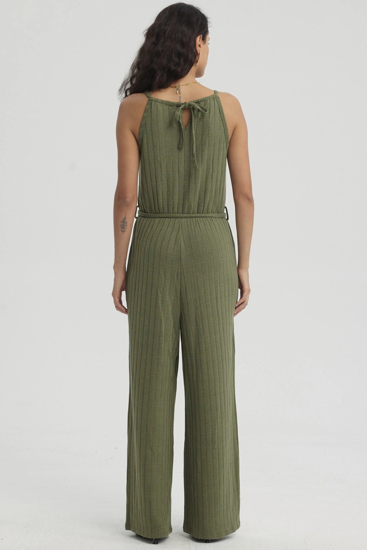 Enteritos Mujer Largo Textura Verde Musgo