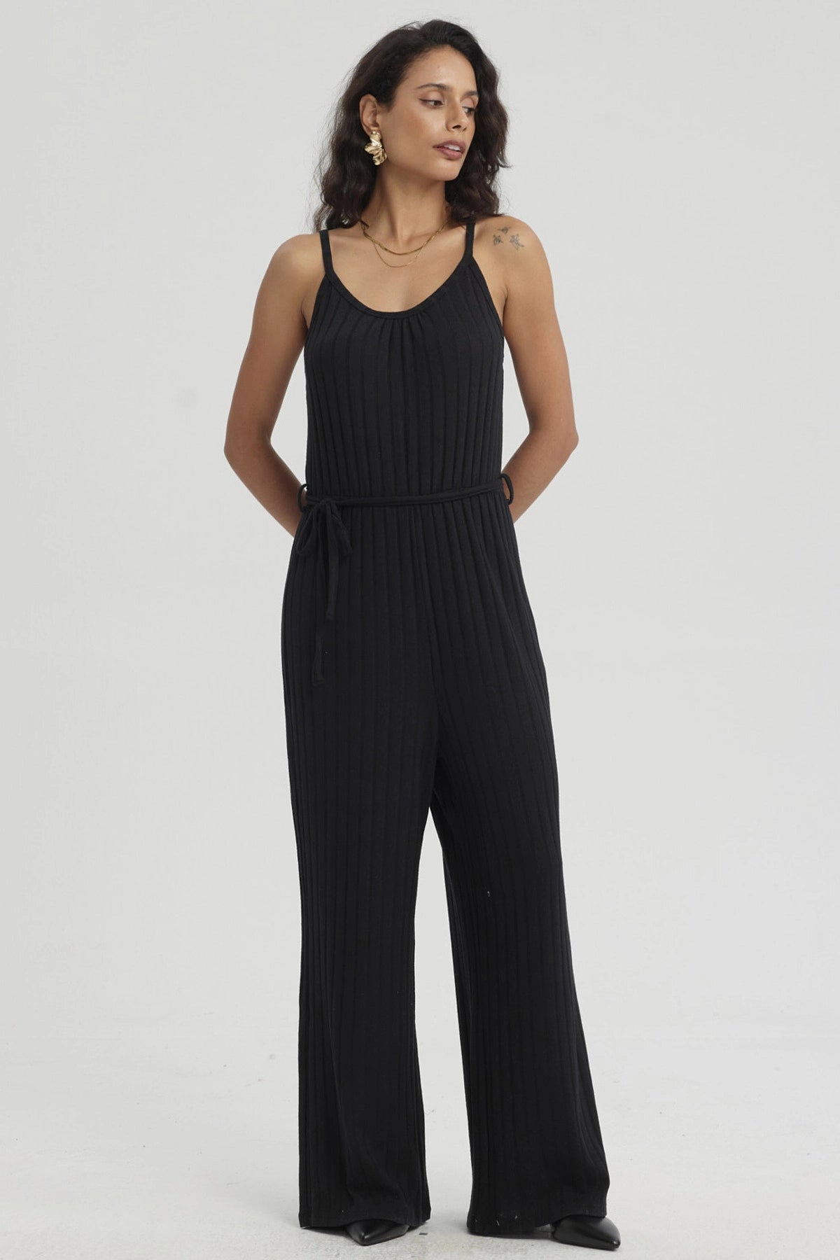 Enteritos Mujer Largo Textura Negro