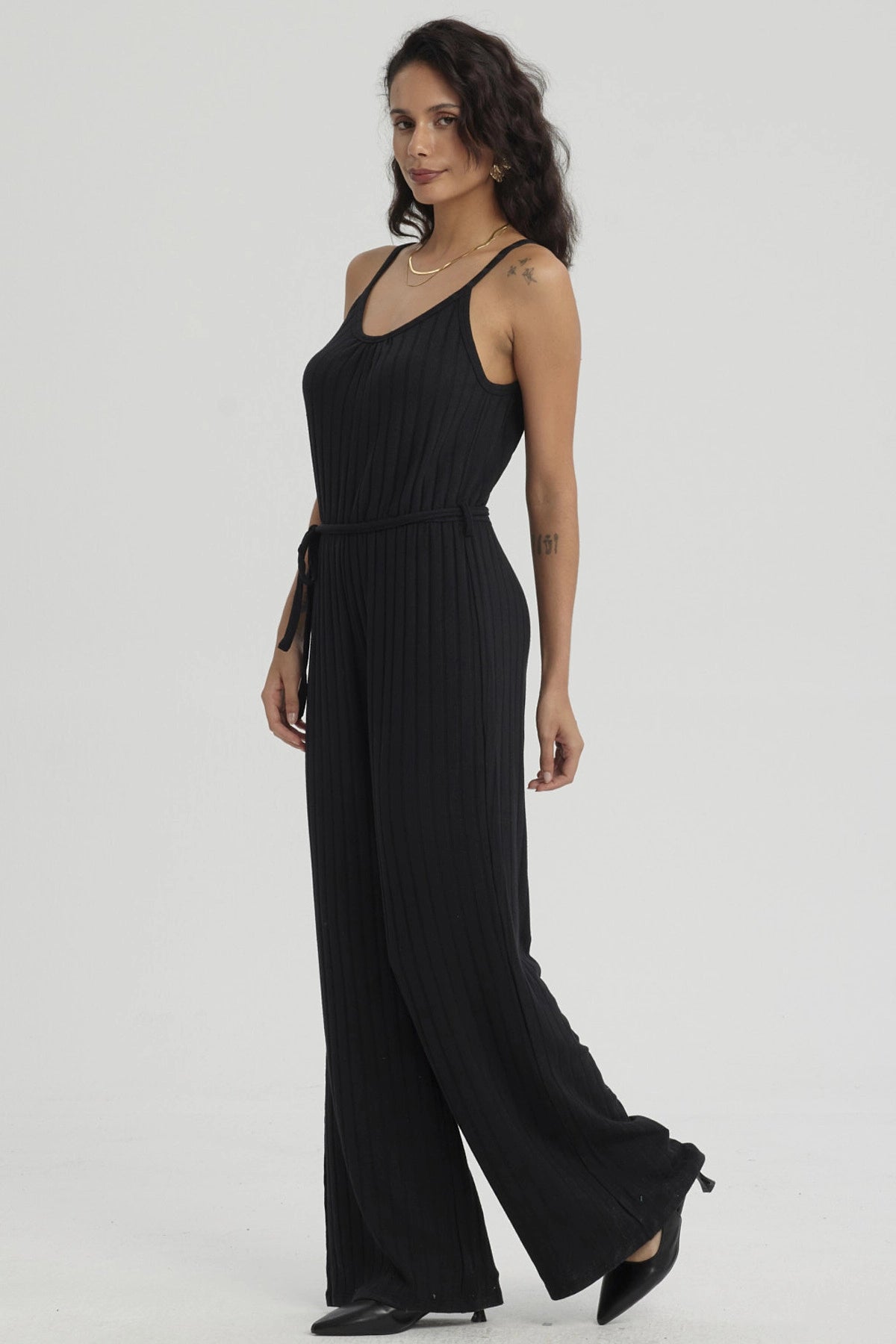 Enteritos Mujer Largo Textura Negro