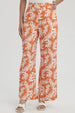 Pantalón Mujer Palazzo Pretina Ancha Naranjo