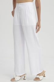 Pantalón Mujer Sastrero Botones Decorativo Blanco