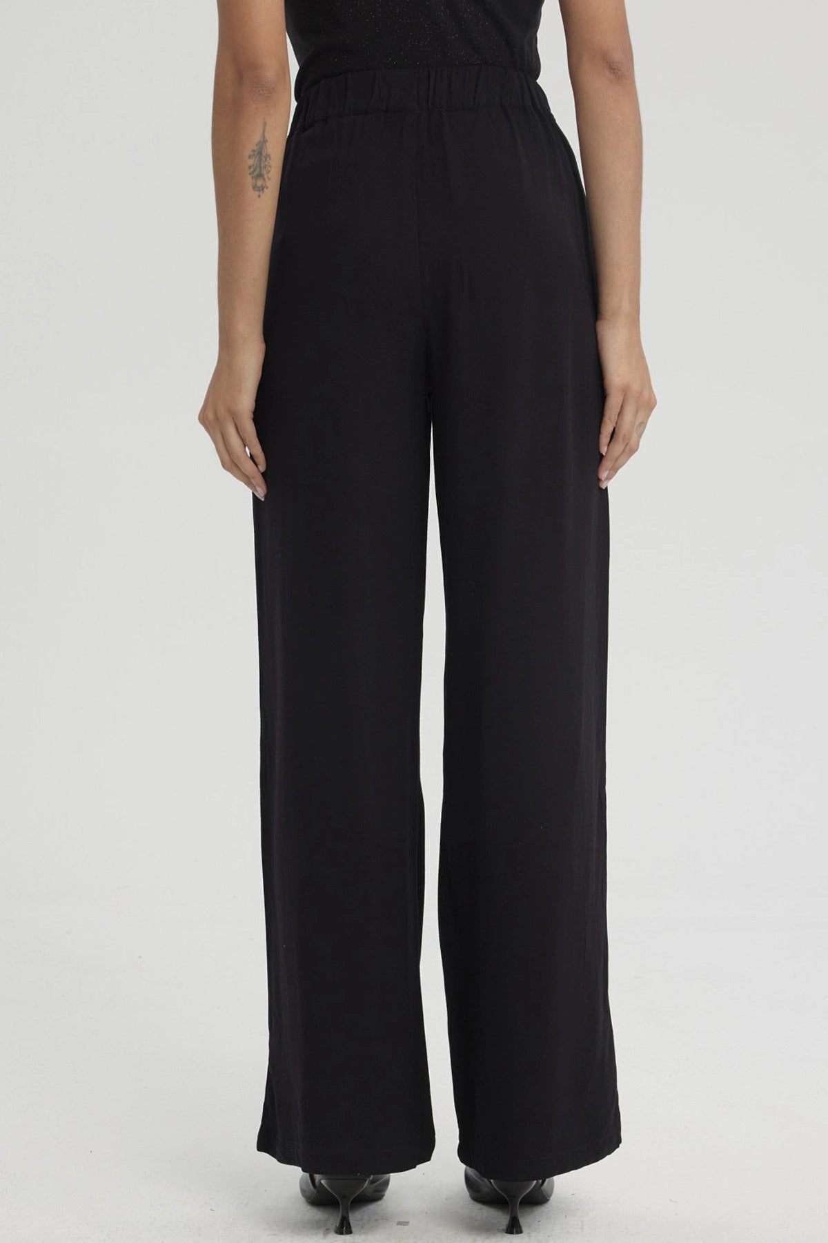 Pantalón Mujer Sastrero Botones Decorativo Negro