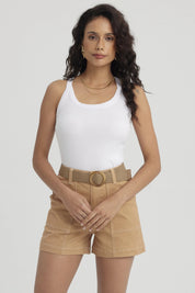 Peto Mujer Rib Pabilo Ancho Blanco