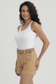 Peto Mujer Rib Pabilo Ancho Blanco